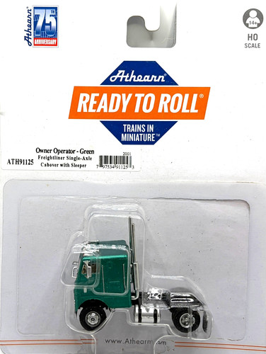 HO ATHEARN 91125 FREIGHTLINER CABINA EJE ÚNICO CON DORMITORIO PROPIETARIO OPERADOR VERDE | Condition: New
