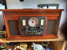 Victrola Nostalgic 6-in-1 Bluetooth Record Player Multimedia Center with...