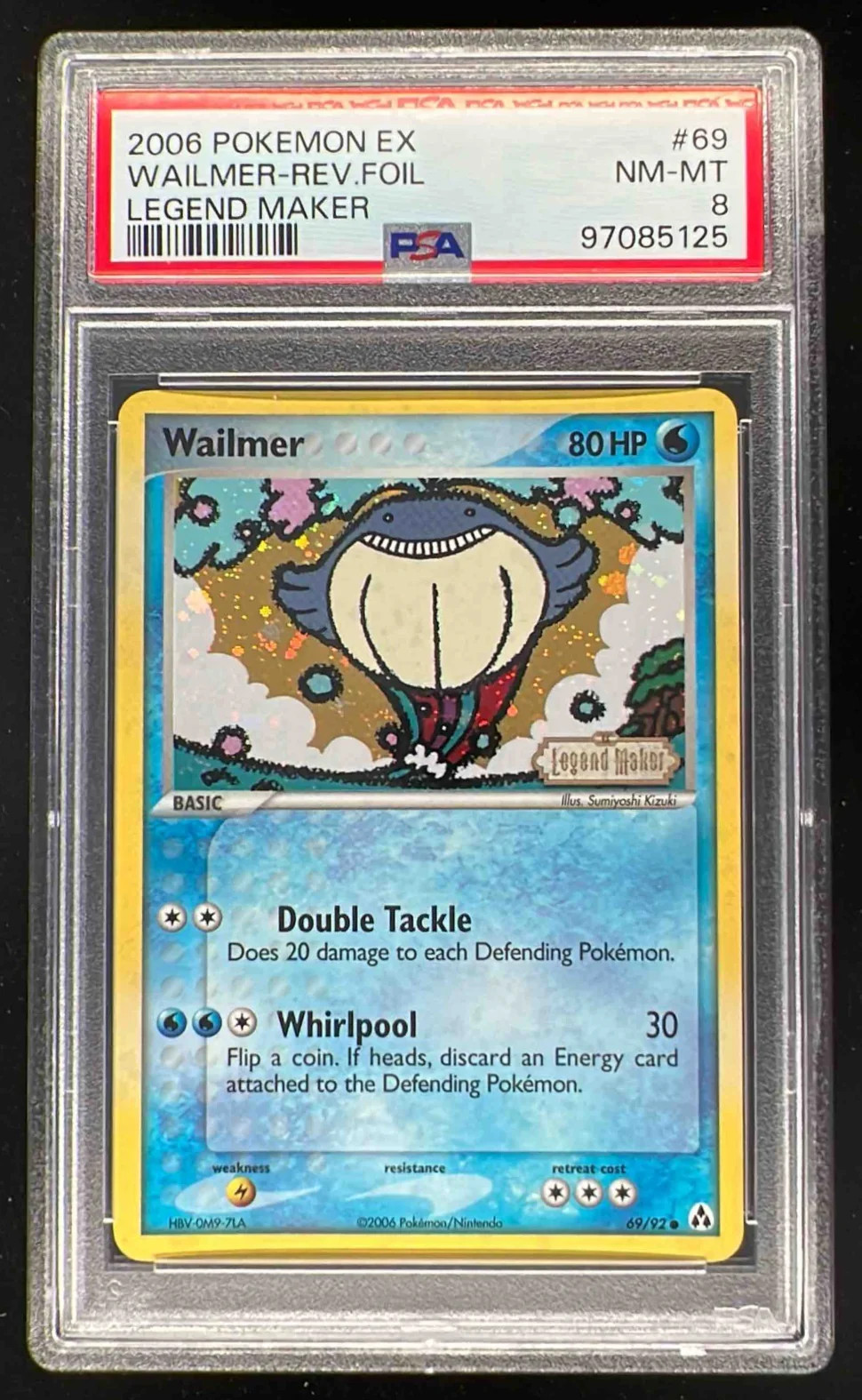 2006 Pokemon EX Legend Maker Reverse Holos #69/92 Wailmer PSA 8