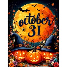 Halloween Diamond Art Kits for Adults, October 31st Theme Diamond Painting Kits,