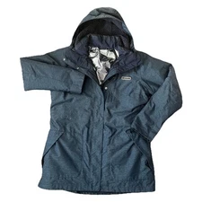 Columbia Interchange Mens L Warm Coat Navy Blue Hooded Zip-up 3 In 1 Omni Heat