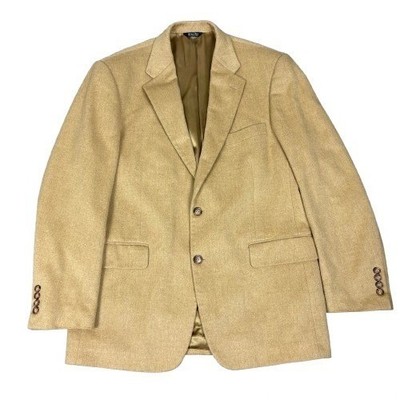 Vintage Bill Blass 100% Camel Hair Blazer Two Button Sport Coat Tan Size 40R