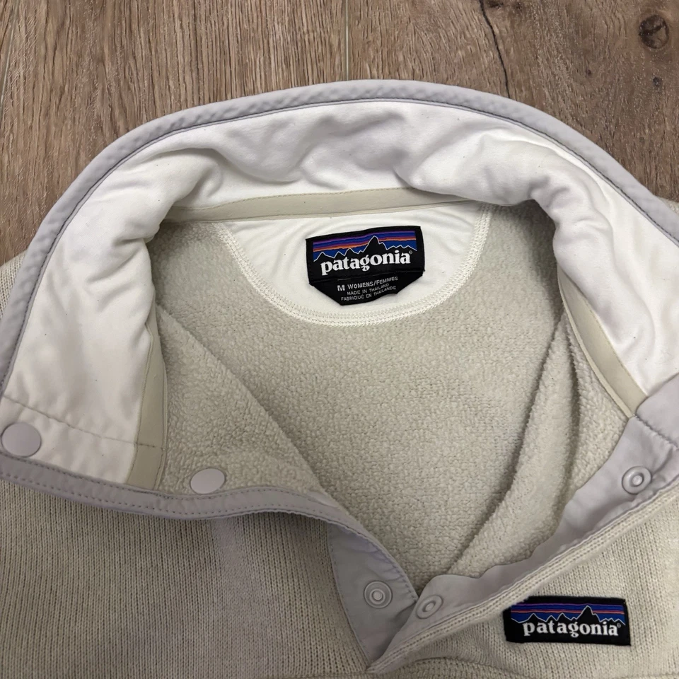 Patagonia Jacket Womens M Ivory Better Sweater Marsupial Pullover Pile Fleece - Image 3 of 4