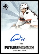 2022-23 Upper Deck SP Authentic Future Watch Autograph Egor Sokolov Auto 196/499