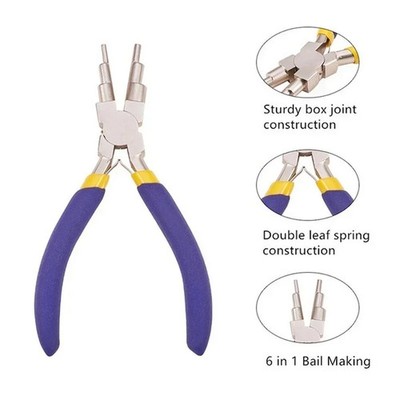 6-in-1 Carbon Steel Jewelry Pliers & Bail Making DIY Hand Tool