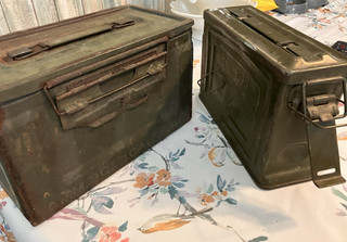 2 Original WW2 US Army Ammo Boxes Carco & Modern side saddle