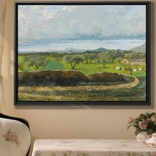 Rural Landscape Oil Painting Canvas Print Vintage Artwork Rustic Wall Decor Art