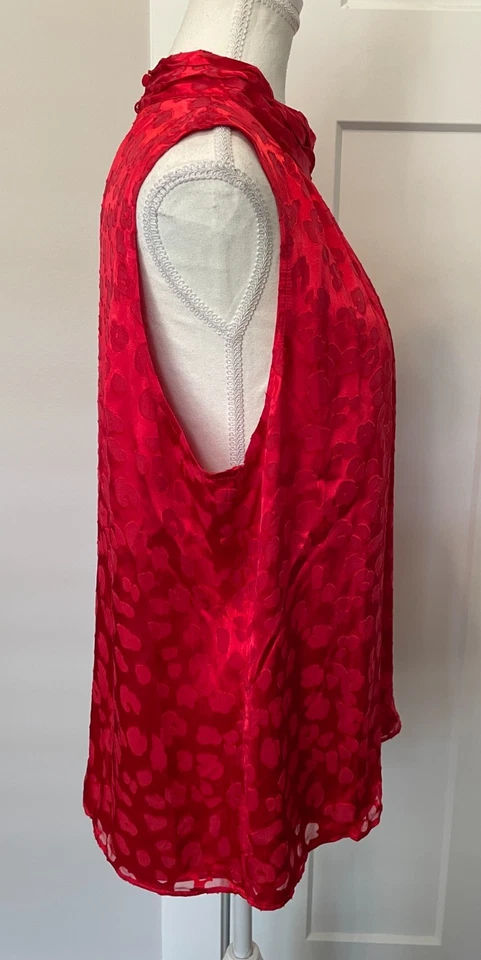 White House 黑色市场女式上衣无袖红色动物印花 XL 码全新带标签 — 第 3/4 张图片