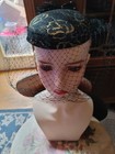 Vintage Women's Ladies Black Net Sequined Fastener Fashion Church Derby Hat NWT — photo 1