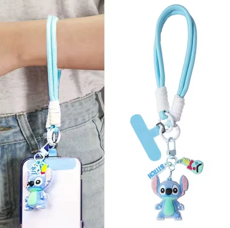 Kurze Handykette - Stitch- Blau -Lanyard- Umhänge Band-Anti-Verlust - Bild 2 von 3