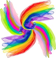 Dance Scarves, 12 Colors 24 PCS Juggling Scarves for Kids Play Dancing Music Sca