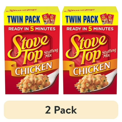 (2 pack) Stove Top Chicken Stuffing Mix Side Dish Twin Pack,2 ct Pack,6oz Boxes