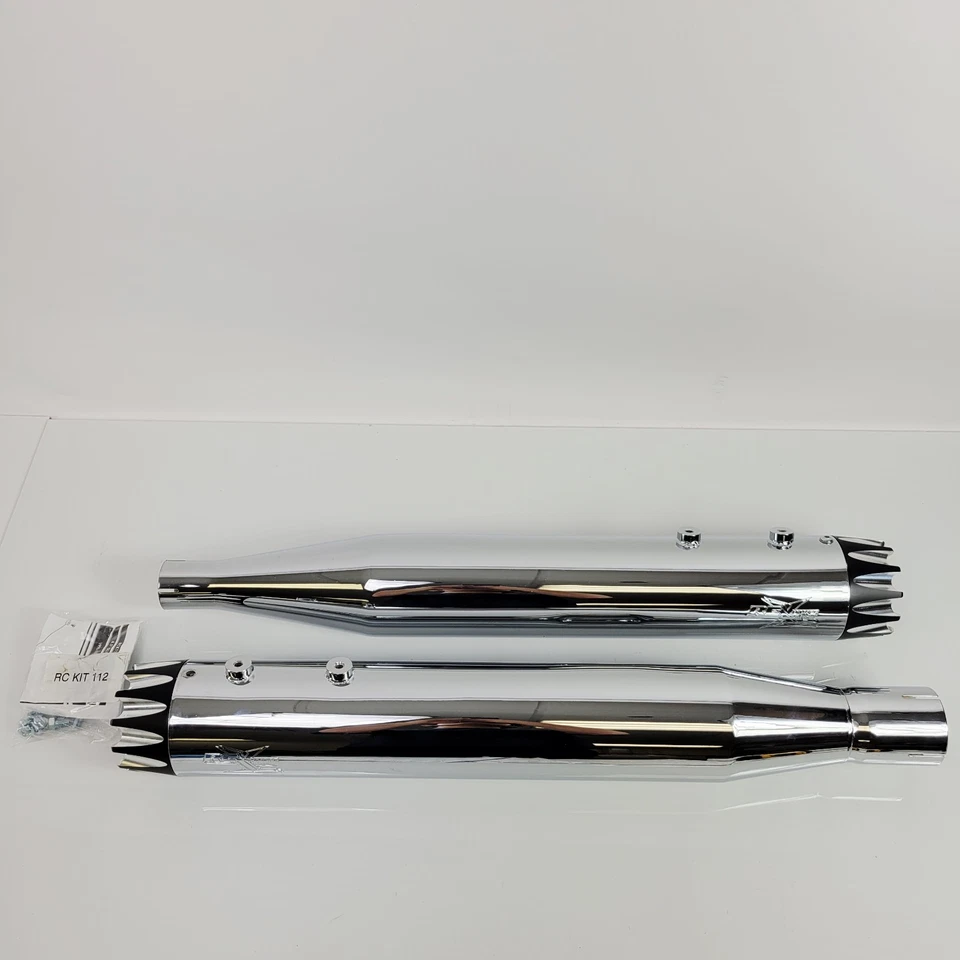 Silenciadores de escape RCX de 4,0" cromados deslizables Excalibur para Harley Touring 2017-2025 Foto 2 de 4