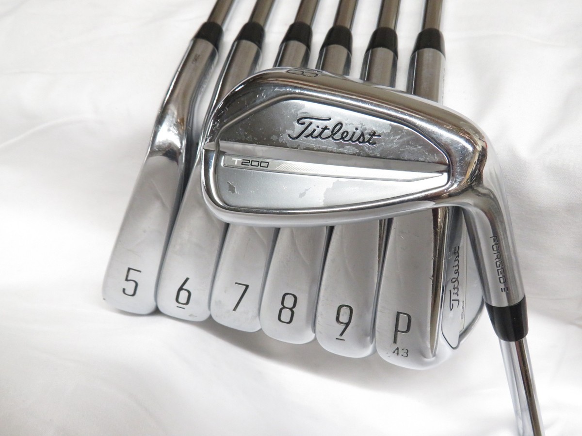 Used Titleist T200 Iron Set 5-PW, 48* AMT Black S300 Stiff Flex