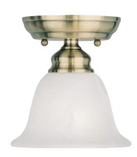 Livex Lighting 1350-01 Essex Semi-Flush Mount Antique Brass