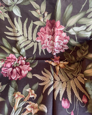 Waverly Fabric Sun Shade Summer Splendor Brown Floral Decorator Fabric