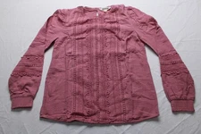 Boden Women's Trim Interest Double Cloth Top CG2 Pink Heather Size US:0 UK:4