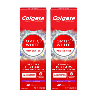 Colgate Optic White Pro Series Enamel Renewal Toothpaste, Mint, 3oz (pack of 2)