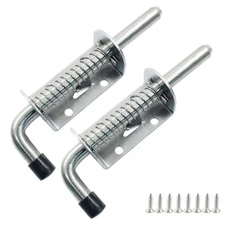 2 Pack 5" Stainless Steel Spring Loaded Latch Pin Heavy Duty Sliding Door Lock