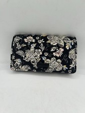 Vera Bradley Black White Floral Folding Wallet RFID Logo Accents for Women