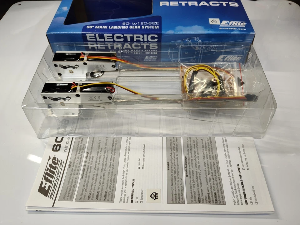 New E-flite Eflite 60-120 90 degree Strut Ready Main Elect Retract Set EFLG500 - Image 2 of 4