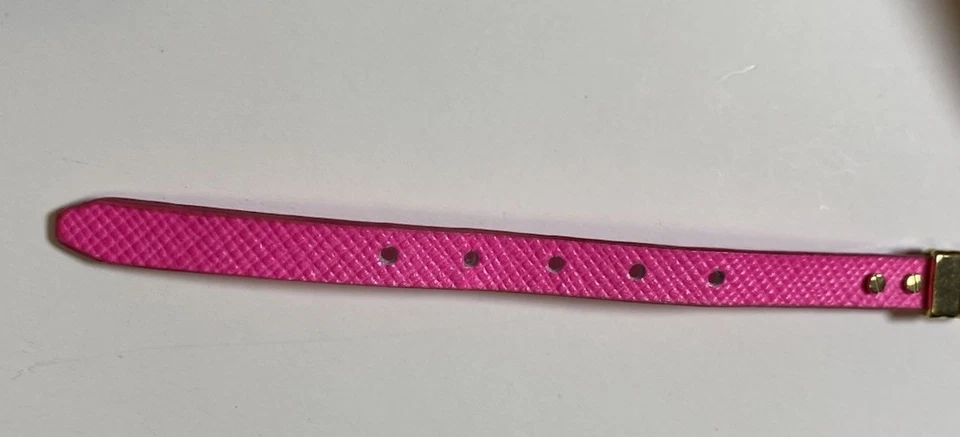 Mujer MICHAEL KORS Deslizadores Tono Dorado y Cuero Rosa Caliente Envolvente Pulsera Hebilla Foto 4 de 4