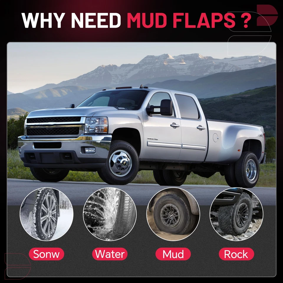 4pc Mud Guards For For 99-07 Chevy Avalanche Silverado GMC Sierra Front and Rear Foto 4 de 4