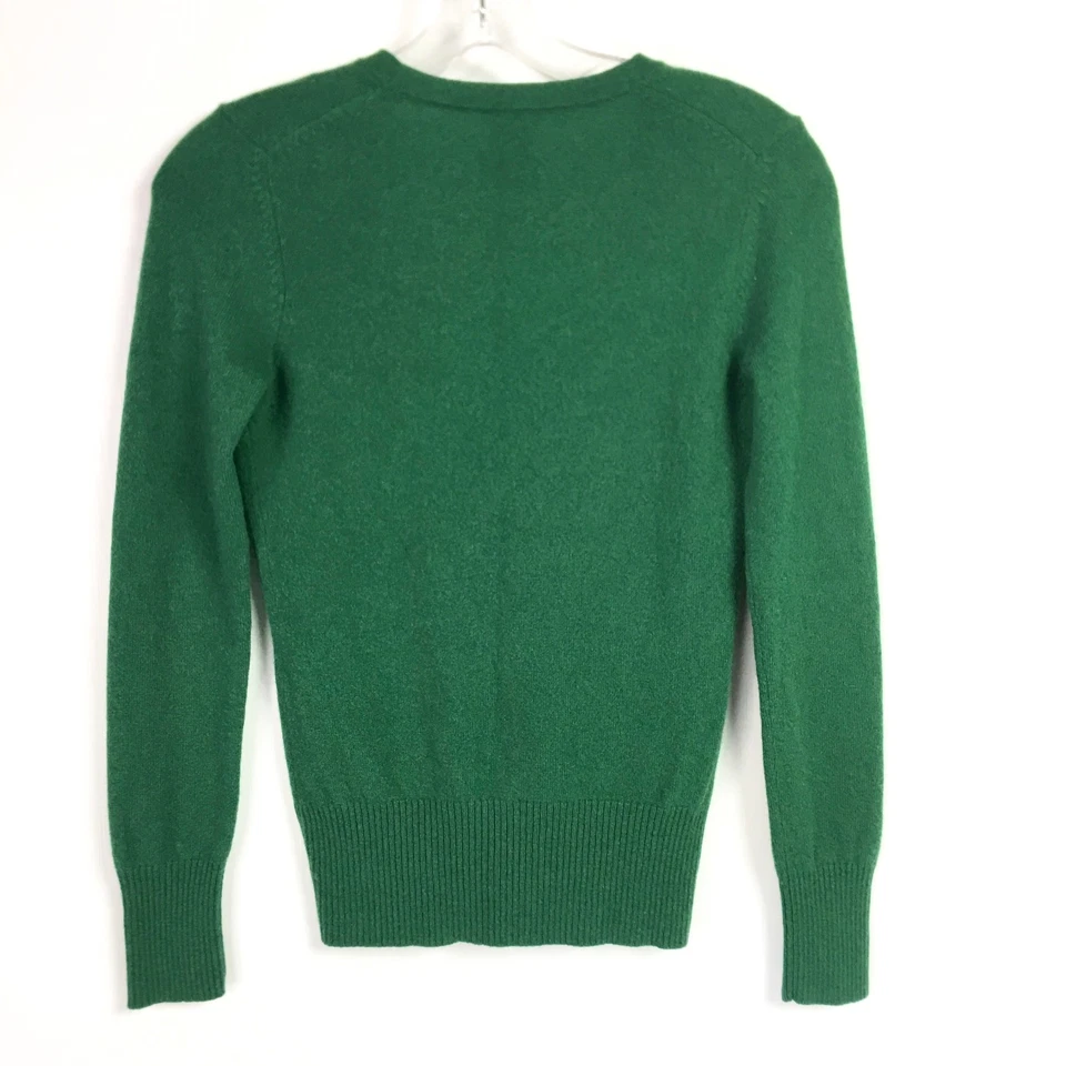 Теория женщин миниатюрный кашемир кардиган свитер зеленый на пуговицах PXS - Изображение 4 из 4