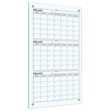 Glass Whiteboard Calendar Dry-Erase White Board Planner Glass Large Wall Moun...
