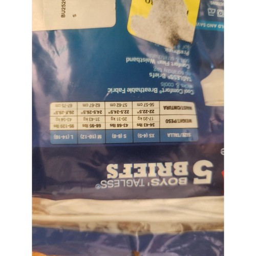 Hanes 6 Pack Boys Cotton Tagless White Comfortsoft Briefs Size Small 6-8 - Picture 5 of 6