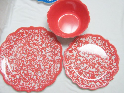 JUEGO DE VAJILLA DE MELAMINA SALPICADURAS DE PAÍS MUJER PIONERA 12 PIEZAS PLATOS Y CUENCOS - Imagen 5 de 9