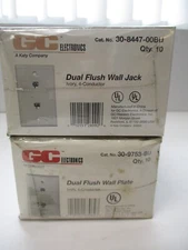 GC ELECTRONICS CAT 30-9753-00BU/30-8447-00BU, DUAL FLUSH WALL JACK 4 CONDUCTOR