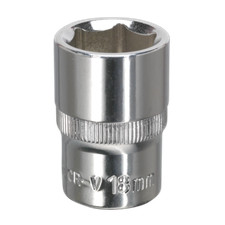 Sealey WallDrive Socket 18mm 1/2"Sq Drive Fully Polished - SP1218