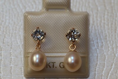 Exclusive Aquamarin & Perlen Ohrstecker - 10 Kt. Gold - 417 - Ohrringe - Edel !