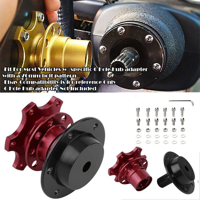 Aluminum Red Steering Wheel Detachable Quick Release Adapter Hub For