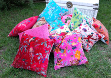 Rajsthani BIRD PRINT VELVET INDIAN PILLOW CUSHION Throw Cover Ethnic Sofa Pillow