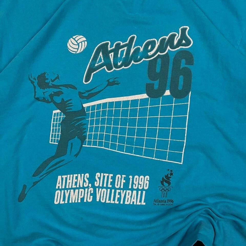 Camiseta Vintage 1996 Atlanta Olympics Atenas Voleibol Ponto Único GG - Imagem 3 de 4