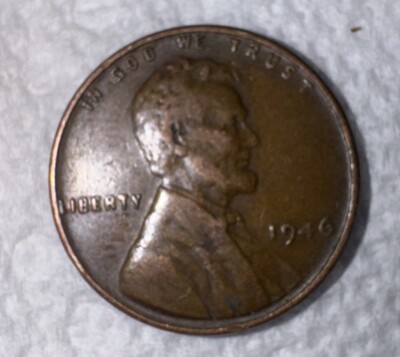 1946 Wheat Penny Extremely Rare Error On The Rim ''L'' In Liberty