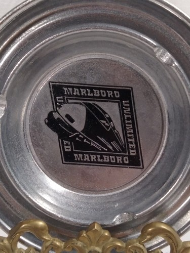 Marlboro Unlimited VTG Cigarettes Tobacco Aluminum Metal Railroad Train Ashtray - Picture 2 of 5