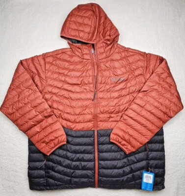 Columbia Men's Westridge 650 Down Hooded Jacket Gray Orange Puffer Size 3XL New