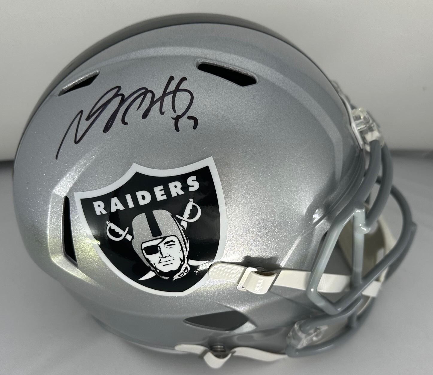 Davante Adams Autographed Signed Las Vegas Raiders Raiders Receiver Full Size Replica Speed Helmet AUTO - BAS 