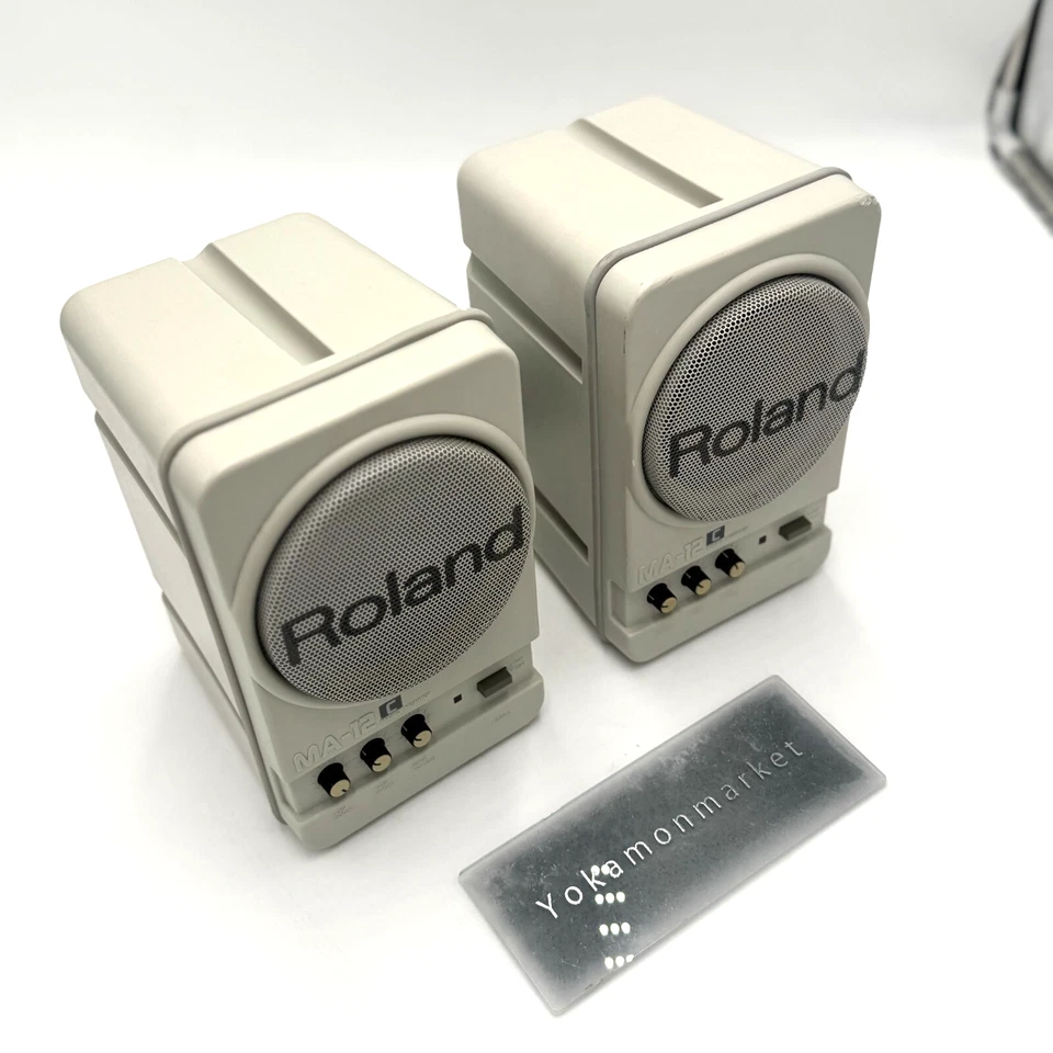 Roland MA-12C Stereo Micro Monitor Speakers Pair Amplified Tested Used - Image 3 of 4