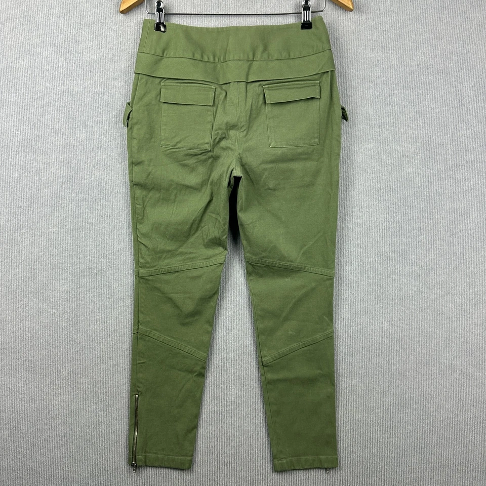 Sass Bide Pants Womens Size 6 W28xL24 Green Palazzo Ankle Zip High Rise — 第 4/4 张图片