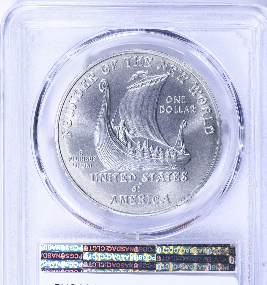 2000-P Leif Ericson Silver Dollar Commemorative - PCGS MS-70 - Mint State 70 - Image 2 of 4