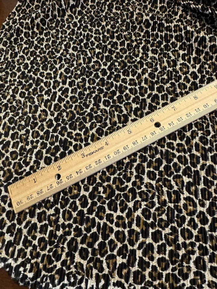 NUEVO MARRÓN NEGRO Leopardo Poli Acordeón Plisado 4 Vías Tela Elástica 3 Yardas 56"W Foto 4 de 4