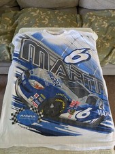 VTG NASCAR Mark Martin 6 T Shirt White Viagra L Racing all over Jerzees USA