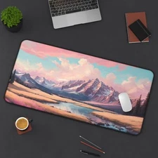 Rocky Mountain Desk Mat, Large Anti-Slip Mouse Pad Computer Gaming Desk Mat