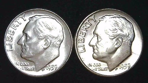 1959-P  D 10C Roosevelt Dime (2  Coins) BU 90% Silver 26ctt0111-2