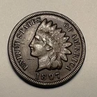 1897 Indian Head Cent Penny Coin  FREE SHIPPING