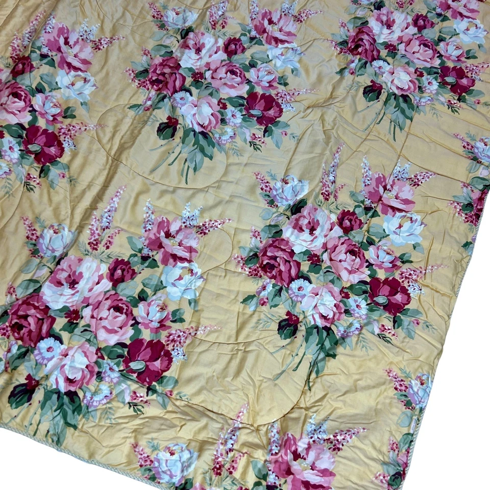 Falda edredón y almohada Wamsutta amarillo cabaña floral cama de día falda   Foto 2 de 4